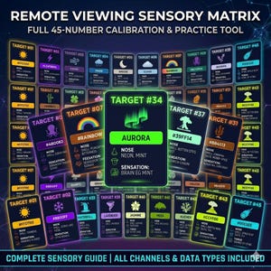 Advanced Remote Viewing Training Tool | 45-Number Sensory Matrix for CRV & Numbers Practice