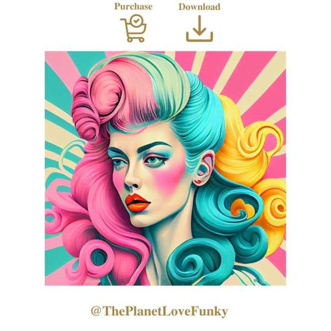 Retro Woman Art 70s Poster Danish Pastel Prints Vintage Etsy