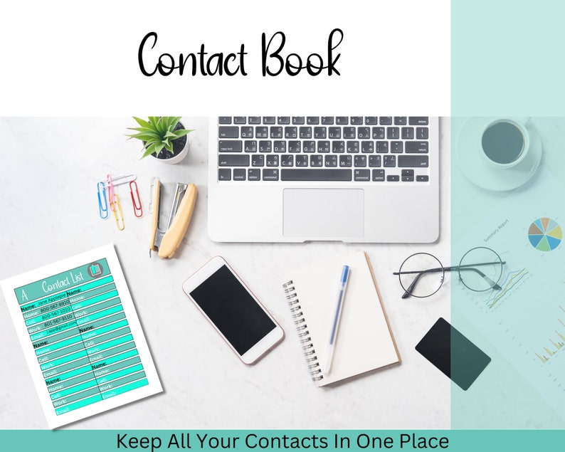 Printable Contact List, Address Book Printable, Contacts Templates