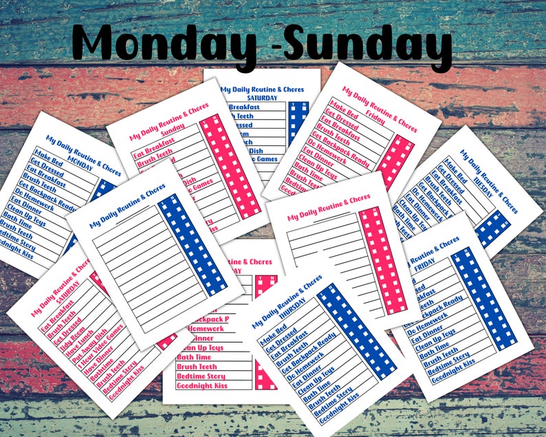 Chore Chart for Kids, Printable Kids Chore List, Chore Checklist ...