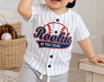 Rookie of the Year,Rookie of the Year – Baby’s First Baseball Jersey,Baby’s First Baseball Season,First Birthday Baseball Outfit