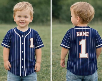 Personalized Kids Baseball Jersey, Custom Name & Number Shirt, Little All Star Outfit, Toddler Boy Baseball Uniform, Birthday Gift