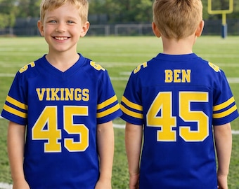 Personalized Kids Football Jersey | Custom Youth Football Shirt with Name & Number | Boys Sports Jersey | Game Day Outfit | Team Spirit Gift