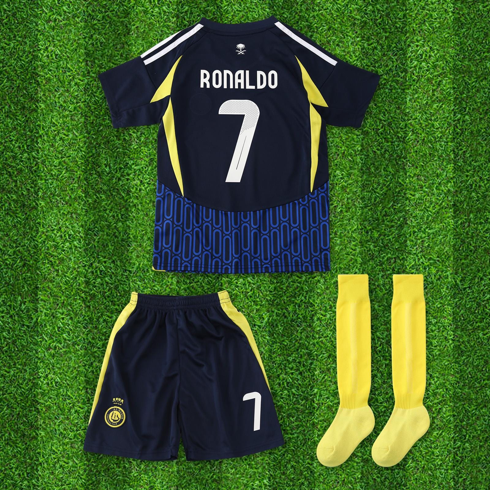 kids 7# Ronaldo Soccer Jersey, Boys and girls jersey, 2024, Jersey plus Shorts, ,Kids Jersey, Soccer Youth jersey,Boys and girls jersey