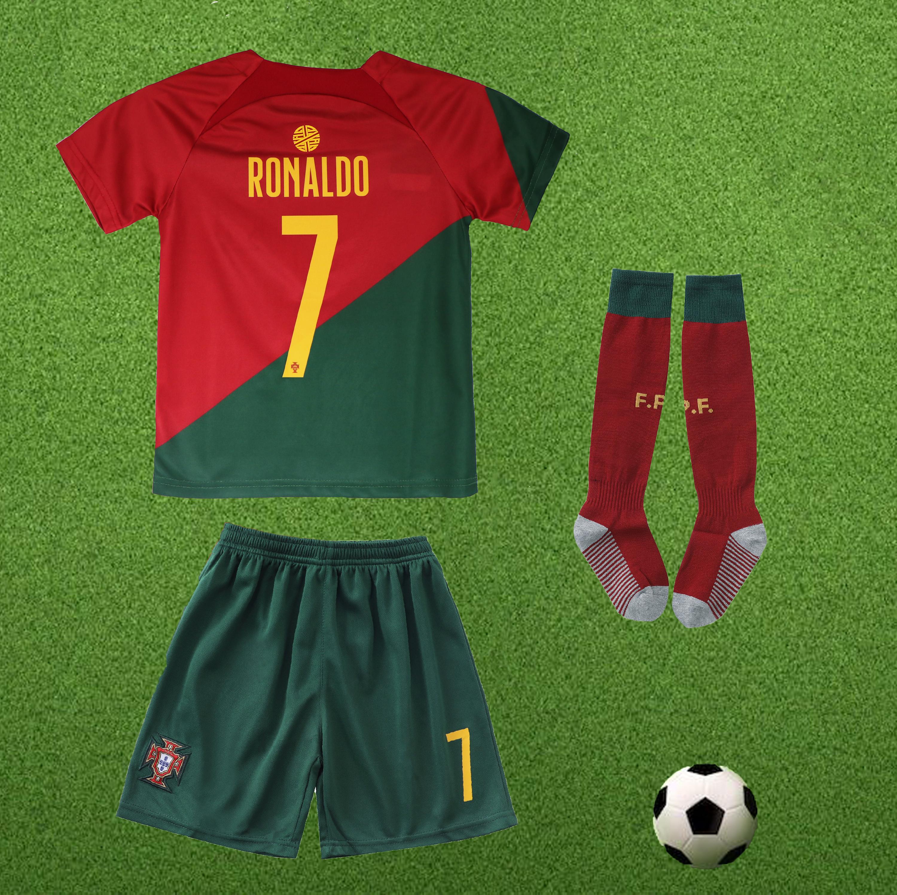 【セール】福袋のファッション通販 Portugal 2022 Cristiano Ronaldo #7 Kids Jersey | Football Clothing