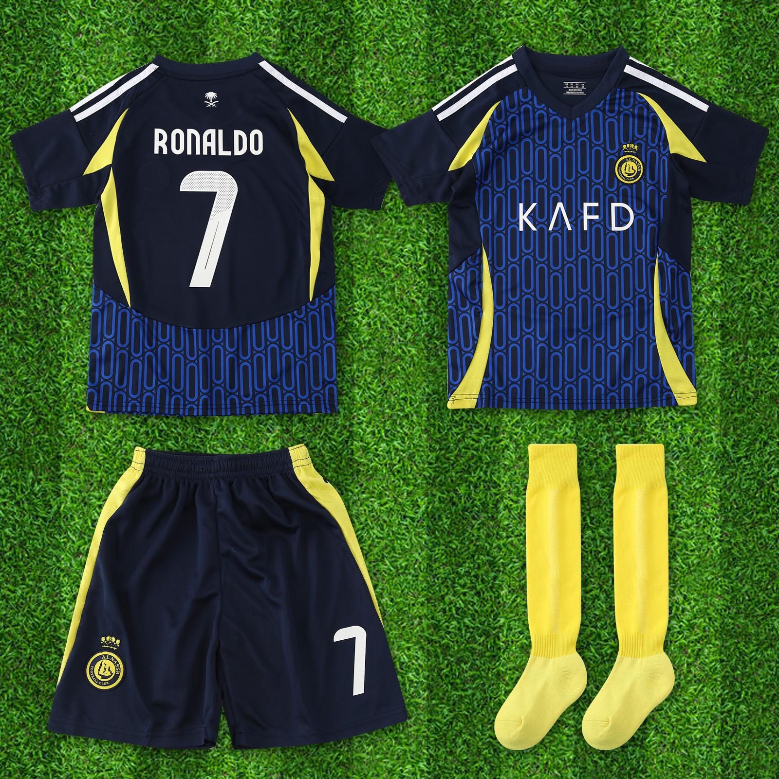 kids 7# Ronaldo Soccer Jersey, Boys and girls jersey, 2024, Jersey plus Shorts, ,Kids Jersey, Soccer Youth jersey,Boys and girls jersey