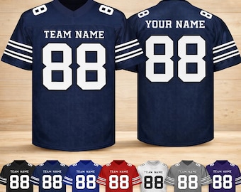 Custom Football Jersey: Personalized Embroidered Team Name Number Uniform Gifts for Men Women Kids,Custom Team Football Jersey
