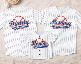 Personalized Family Baseball Jerseys Custom Mommy Daddy Rookie Shirts Matching Pinstripe Baseball Gift,Family Matching Baseball Jerseys