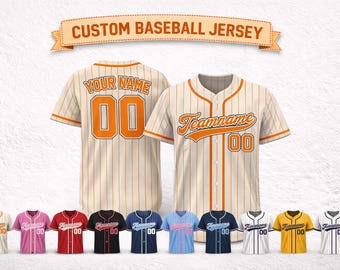 Custom Baseball Jersey: Personalized Name & Number logo, Team sport uniform, Valentine's Day Birthday Gift for Men Women Kid Toddler Fans
