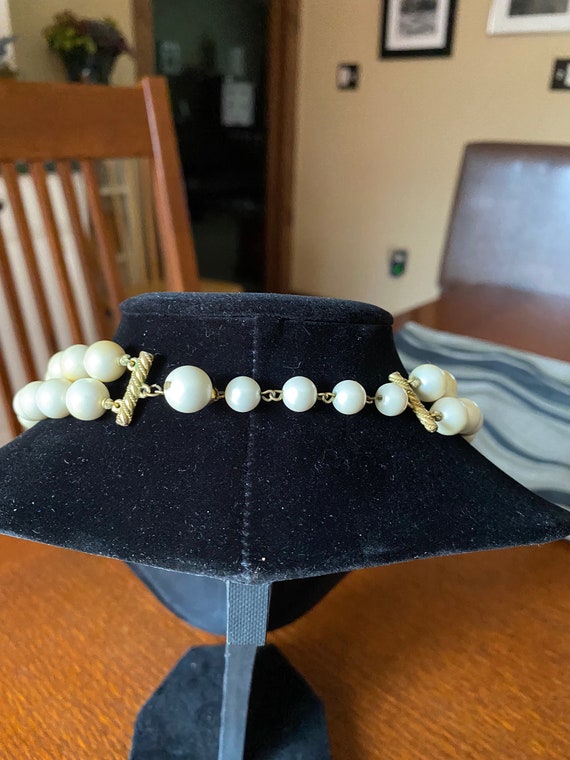 60s Vintage Marvella Pearl Choker – Double Strand… - image 2