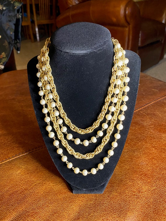 Vintage Four Strand Rope Necklace & Body Jewelry - Gem