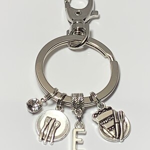 Caterer Gift | Personalized Initial Keychain | Cooking Keychain ...