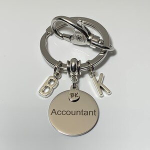 You Name It | Initials Keychain by Billboard Keychains | Personalized Silver Letter Keychain | Business Keychain | Auto Accessory | Gift
