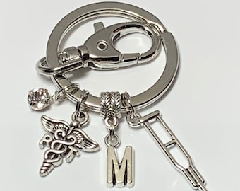 Physical Therapist Gift | Custom Letter Keychain | Stylish Initial Keychain | Personalized Gift | Charms Keychain | Best Friend Gift | Gift
