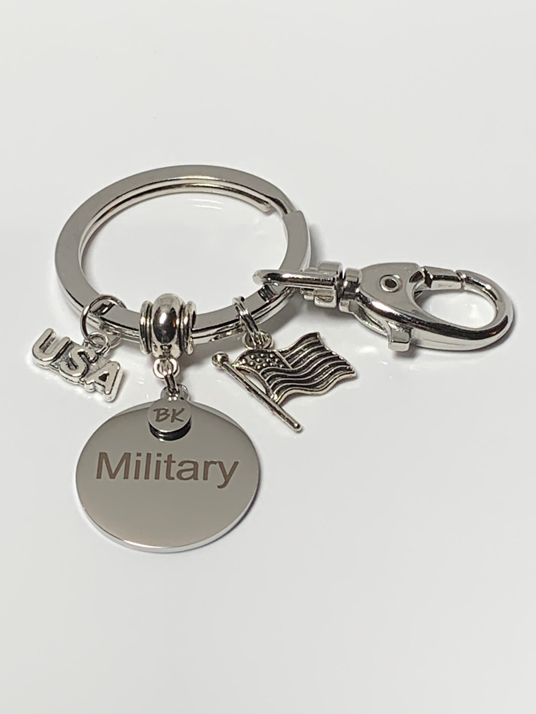 Government Keychains Military Keychain | USA Keychain | US Military Gift | US Flag Keychain ...