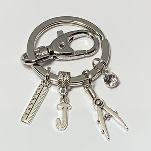 Engineer Gift | Custom Initial Keychain | Personalized Initial Keychain | Best Friend Gift | Custom Letter Charm Keychain | Coworker Gift