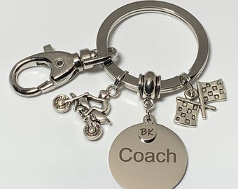 Coach | Cycle Motorcross Coach Gift | Motorcross Keychain | Racing Keychain | Personalized Keychain | Business Keychain | Auto Accessory