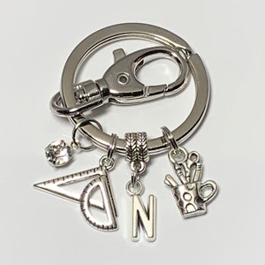 Graphic Artist Gift | Personalized Initial Keychain | Custom Letter Keychain | Best Friend Gift | Gift for Her Him | Personalized Gift