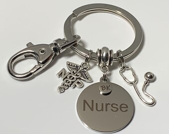Nurse Personalized Keychain | Nurse Practitioner Gift | NP Gift | Coworker Gift | Birthday Gift | Keychain Gift | Auto Accessory | Gifts