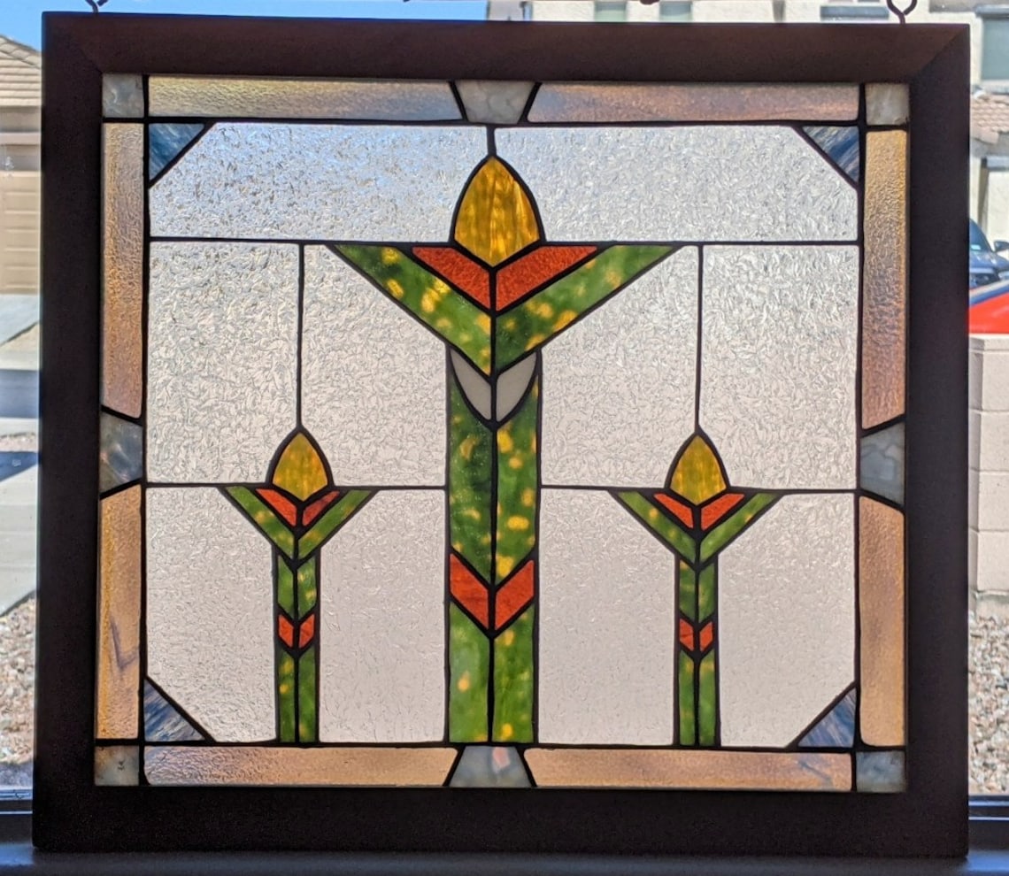 Frank Lloyd Wright Prairie Art Custom Made Chicago Art Glass Etsy
