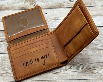 Gift for Boyfriend, Personalized Wallet, Handwriting Wallet, Gift For Him, Photo Wallet, Custom Wallet, Anniversary Gift for Husband