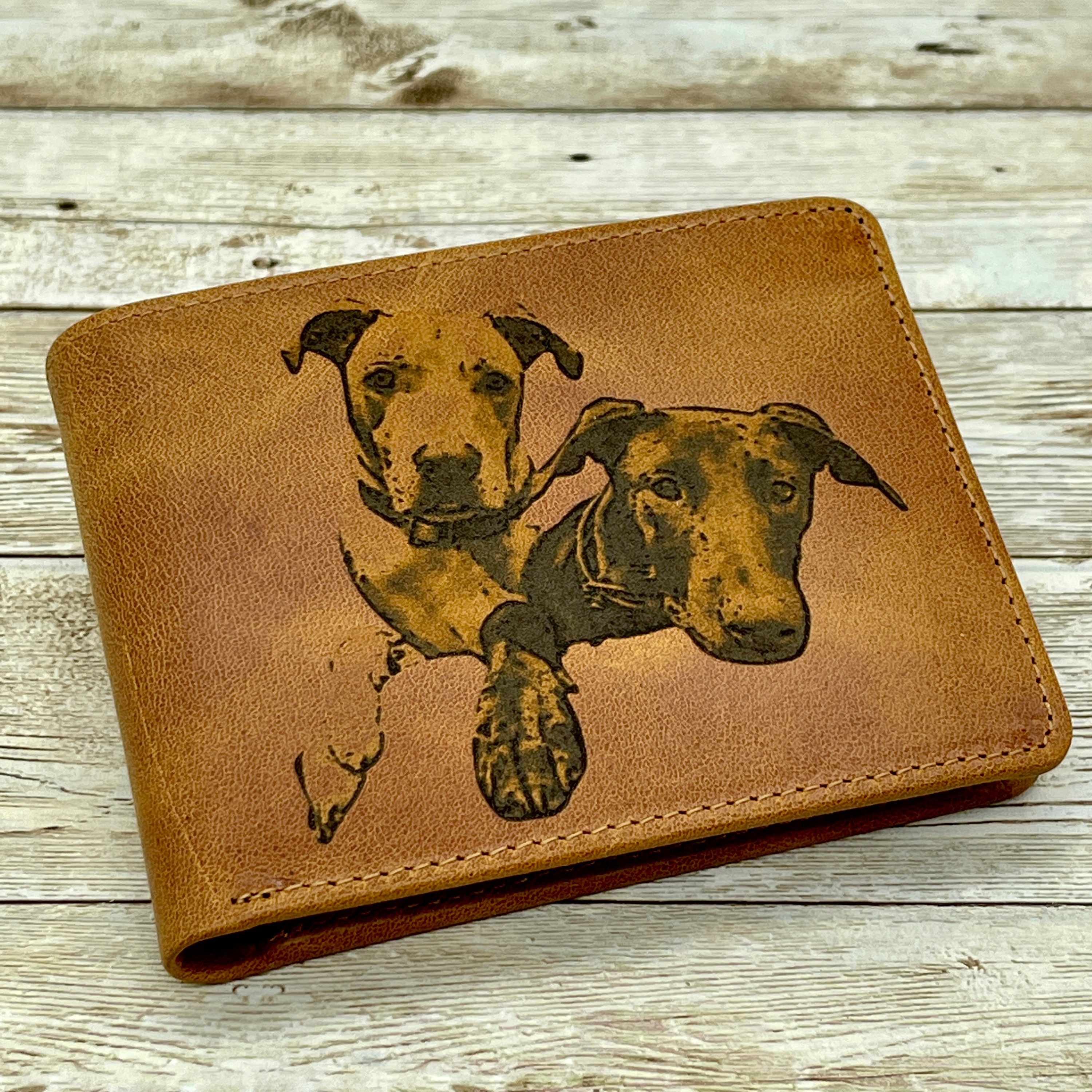 Personalized Fred Flintstone Leather Wallet for Men Custom 