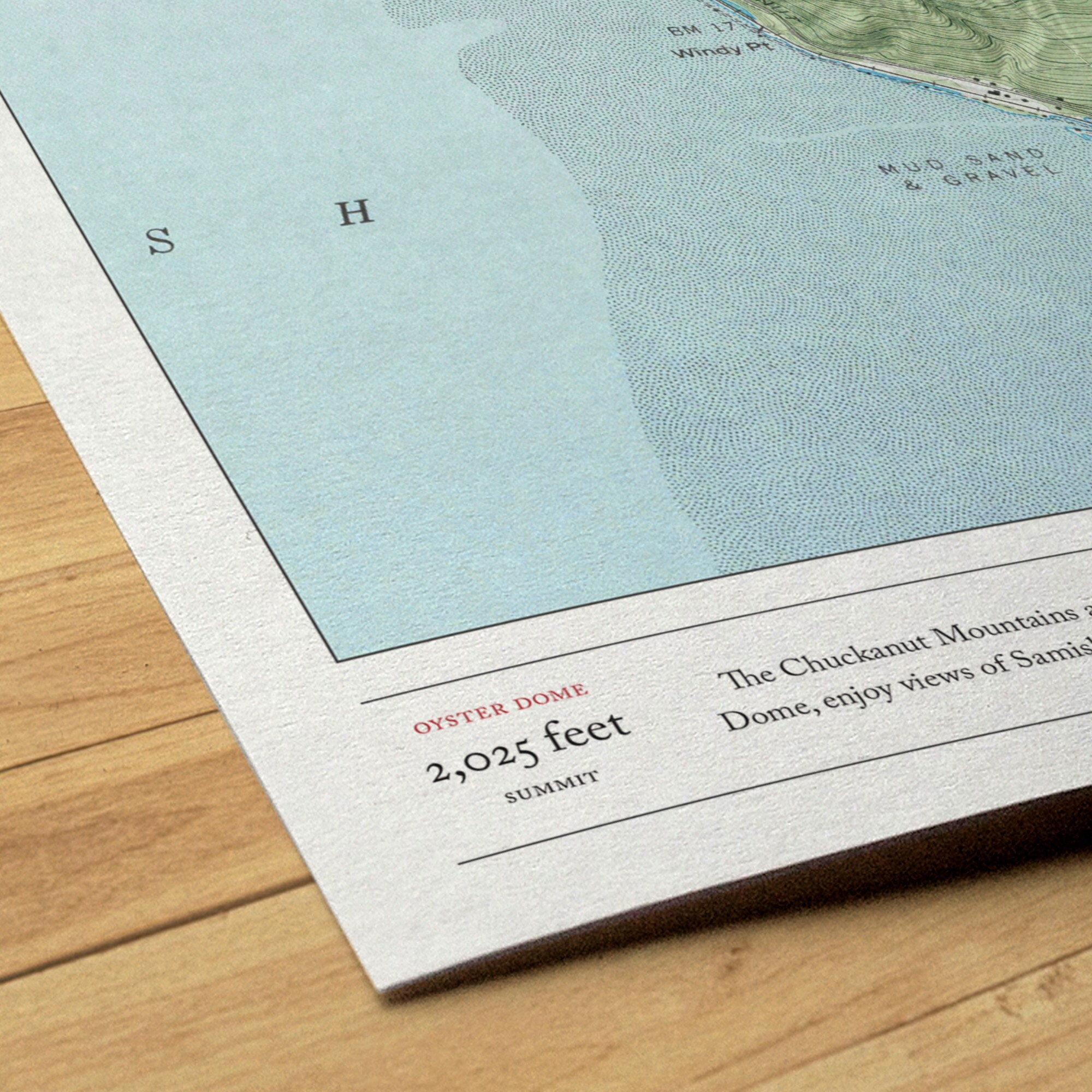Oyster Dome Trail Map Chuckanut Mountains WA Framed Print Etsy