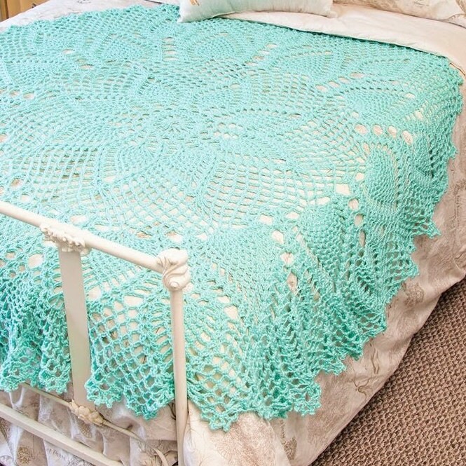 Pineapple Afghan Crochet Pattern Crochet Throw English Etsy