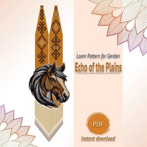 Patrón PDF de collar de cuentas con forma de caballo, diseño Gerdan para telar, gráfico de cuentas de animales