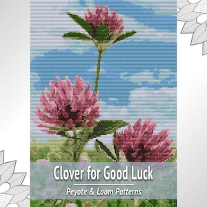 Clover Bead Tapestry Pattern PDF, Floral Loom & Peyote Chart