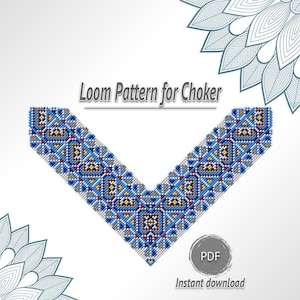 V-vormig weefgetouw met kralenpatroon choker, geometrisch ontwerp pdf