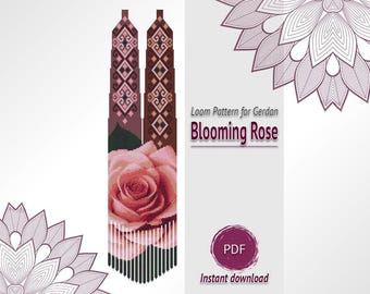 Blooming Rose Beaded Necklace Pattern, Gerdan Loom Chart PDF