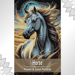 Horse Bead Tapestry Pattern, Animal Loom and Peyote PDF Chart