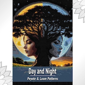 Dag- och nattpärlmönster i PDF-format, Loom & Peyote-pärlbroderidiagram