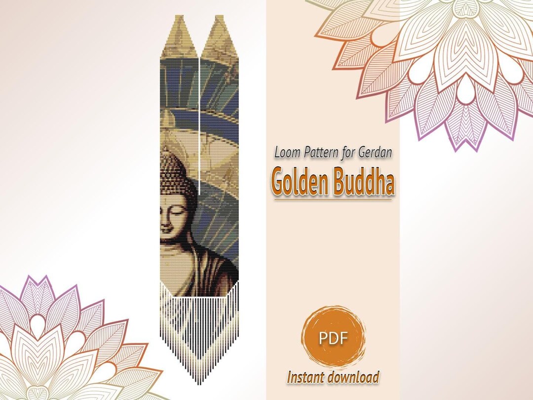 Golden Buddha Loom Bead Pattern PDF, Spiritual Necklace Design, Seed ...