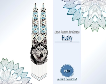 Husky Dog Beaded Necklace Pattern PDF, Loom Beading Design