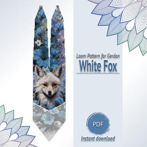 Patrón de Gerdan de Zorro Blanco, Collar de Cuentas de Zorro Ártico (PDF), Tabla de Abalorios en Telar