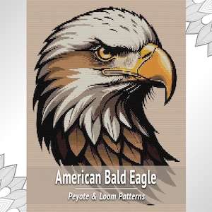 Patrón de tapiz de cuentas de águila calva, telar y gráfico de peyote en PDF