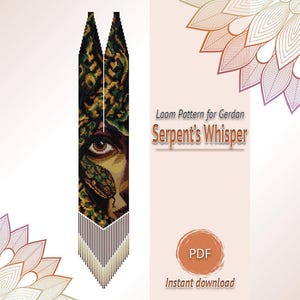 Snake Beaded Necklace Pattern PDF, Loom Beading Animal Design