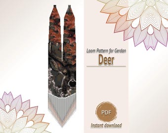 Deer Necklace Pattern, Gerdan Loom Beading PDF, Wildlife Seed Bead Chart