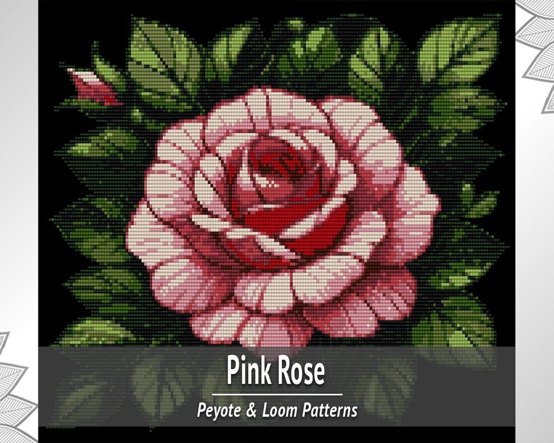 Tabula Rosa Patterns Pink Rose Bead Tapestry Pattern PDF, Loom and Peyote Chart - Etsy
