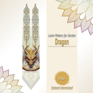 Dragon Gerdan Pattern PDF, Loom Beaded Necklace, Bead Weaving Chart