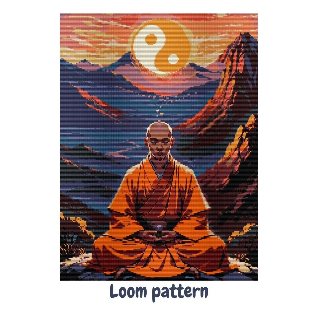 Meditation Yin Yang Beading Tapestry Pattern Based on Miyuki