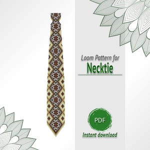 Patrón de corbata con cuentas (PDF), gráfico de corbatas en telar, diseño ornamental geométrico