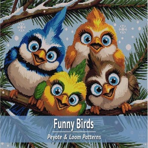 Stylized Birds Bead Tapestry Pattern, Loom and Peyote Chart