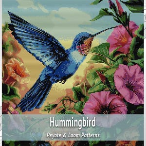 Hummingbird Bead Tapestry Pattern, Loom and Peyote PDF Chart