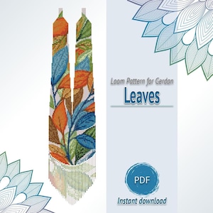 Autumn Leaves Beaded Necklace Pattern PDF, Loom Beading Chart