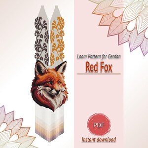 Rotfuchs Gerdan Perlenmuster PDF, Loom Perlenhalskette, Tierschmuck Design