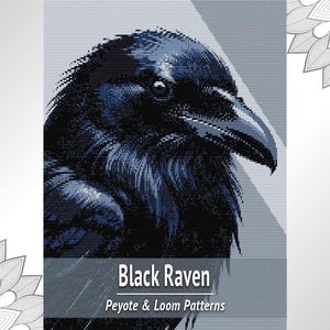 Patrón de tapiz de cuentas de cuervo en PDF, gráfico de telar y peyote