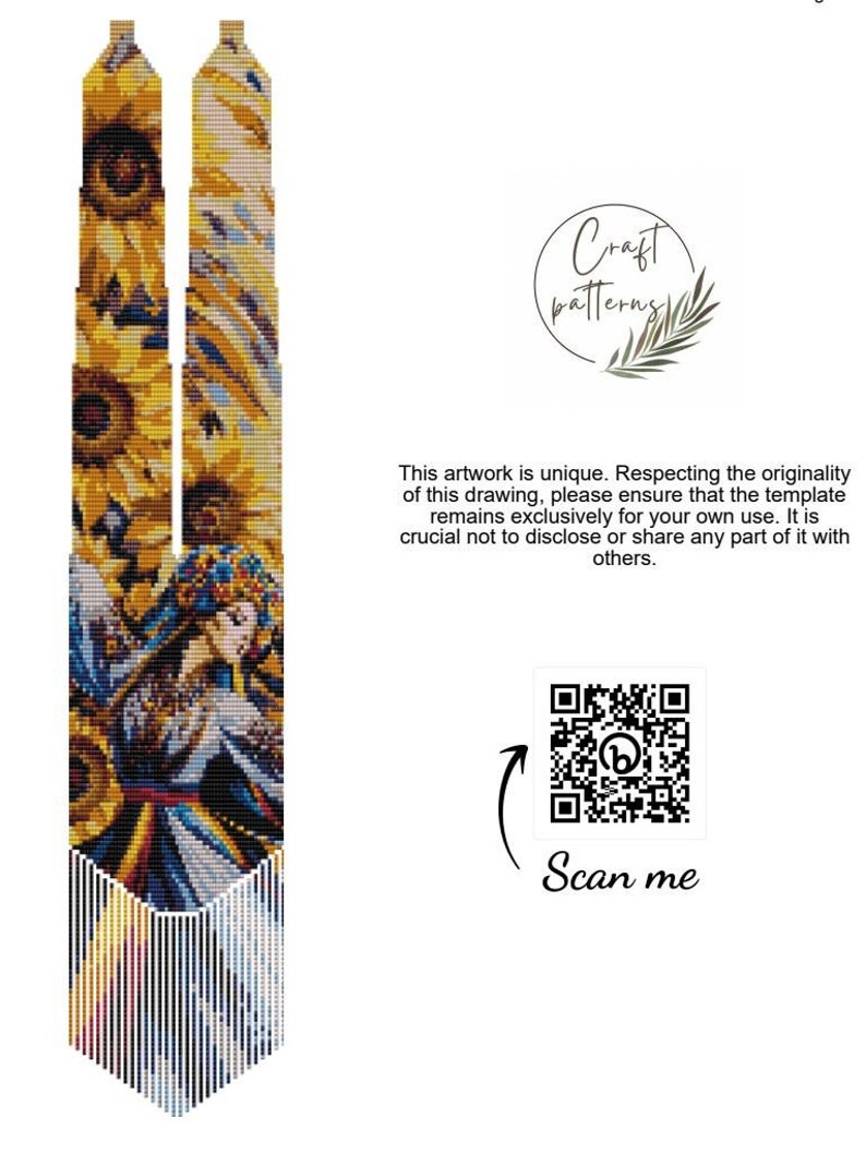 Sun Dance Perlenhalskette, PDF Perlenwebstuhl Muster basierend auf Preciosa Rocailles Rocailles, Traditionelle Ukrainische Gerdan Halskette Bild 6